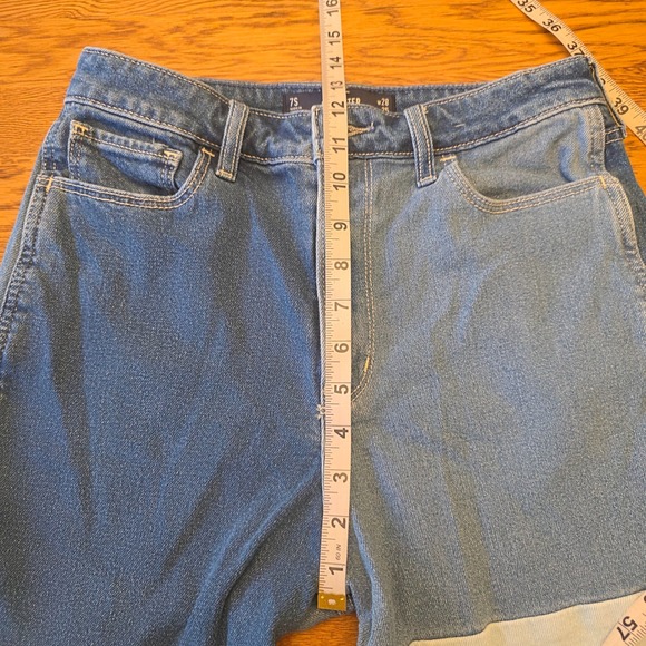 Hollister Two Tone Denim Jeans 7 Short High Rise Straight Leg 28/25 Artsy - Picture 9 of 16